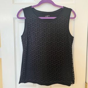 Black top with mesh front detail